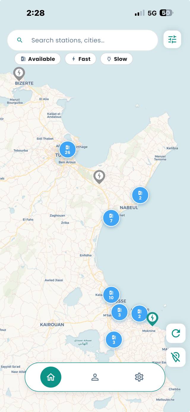 Chargy App Interface